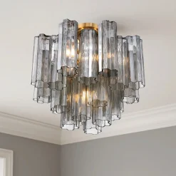 Imondo Semi-Flush Ceiling Light - Smoke