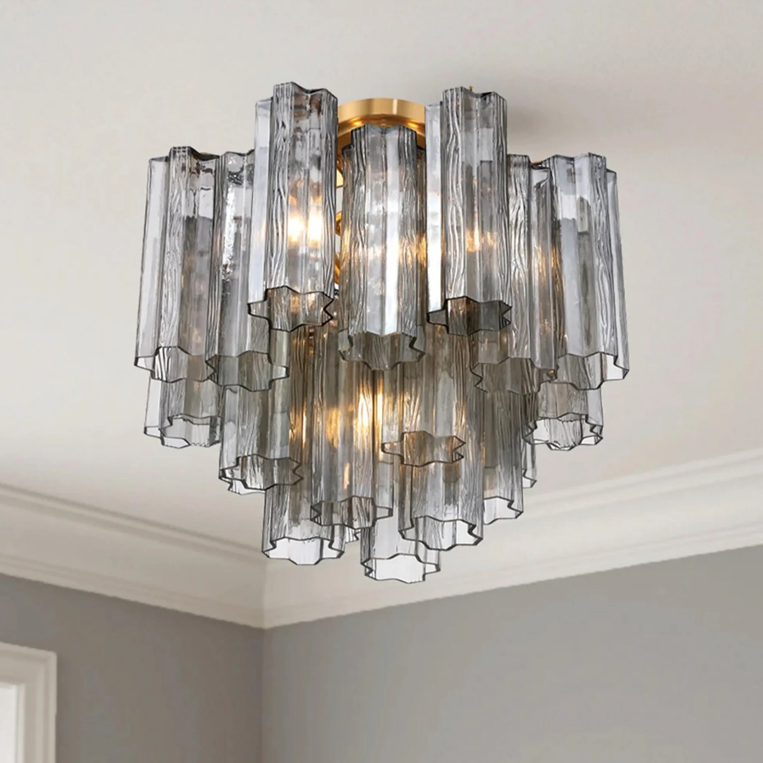 Imondo Semi-Flush Ceiling Light - Smoke