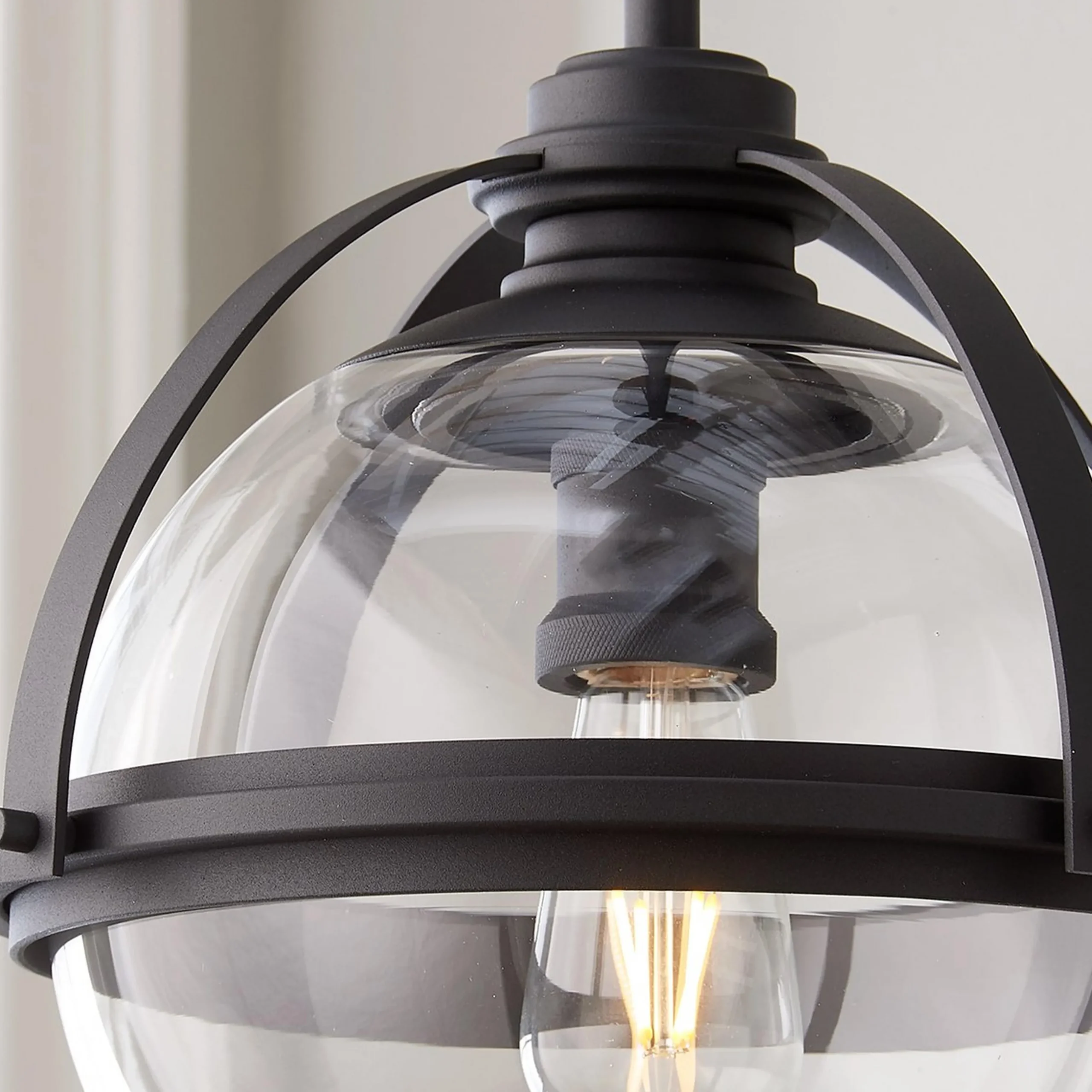 Industrial Banded Globe Pendant - Small
