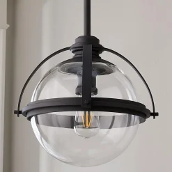 Industrial Banded Globe Pendant - Small