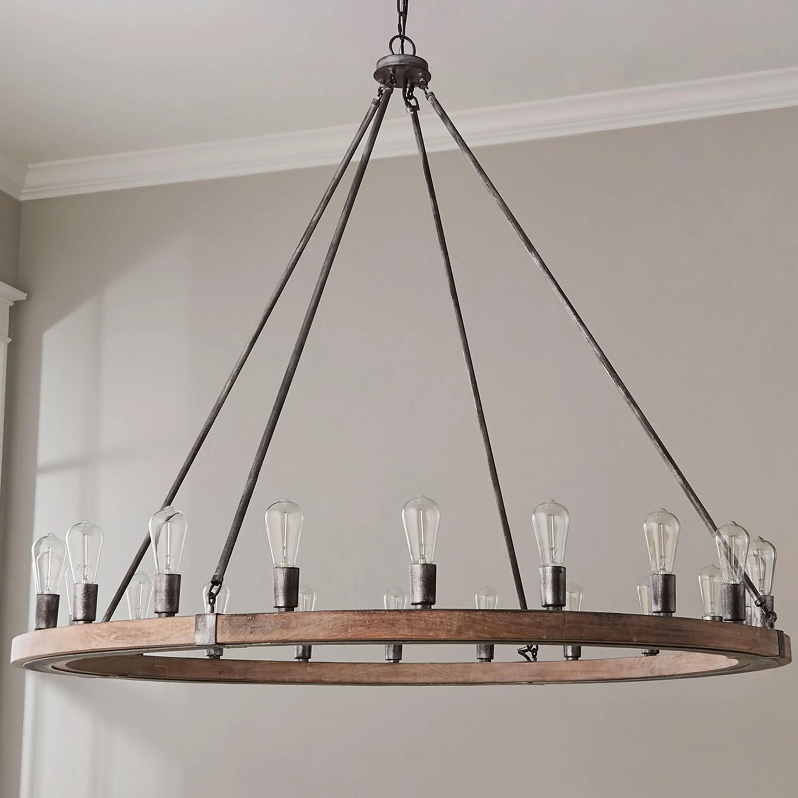 Industrial Farmhouse Ring Chandelier - 20 Light