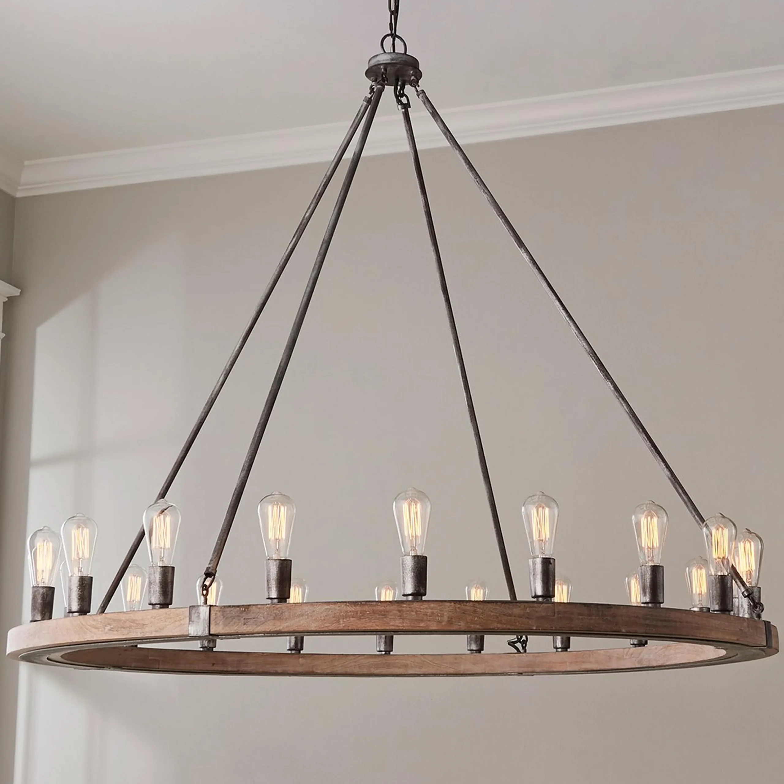 Industrial Farmhouse Ring Chandelier - 20 Light