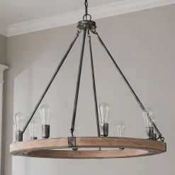 Industrial Farmhouse Ring Chandelier - 8 Light