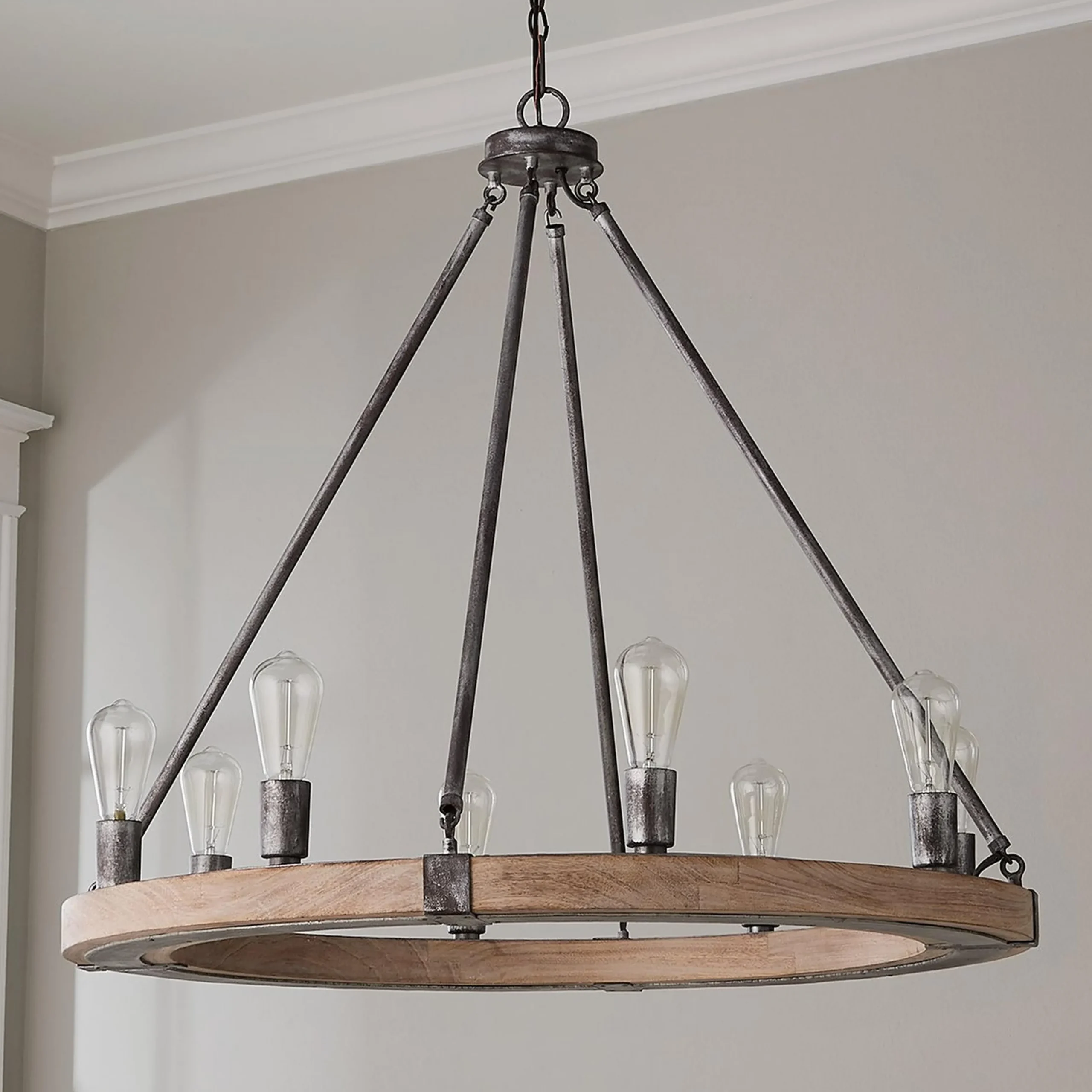 Industrial Farmhouse Ring Chandelier - 8 Light