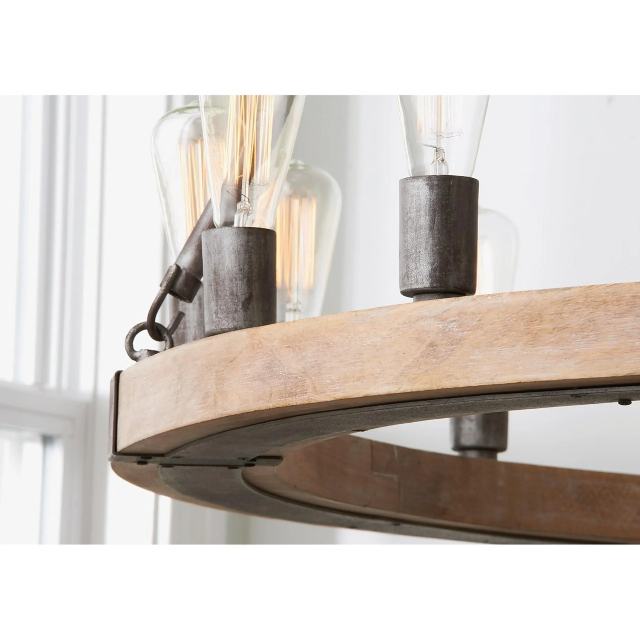 Industrial Farmhouse Ring Chandelier - 16 Light