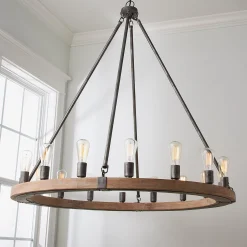 Industrial Farmhouse Ring Chandelier - 16 Light