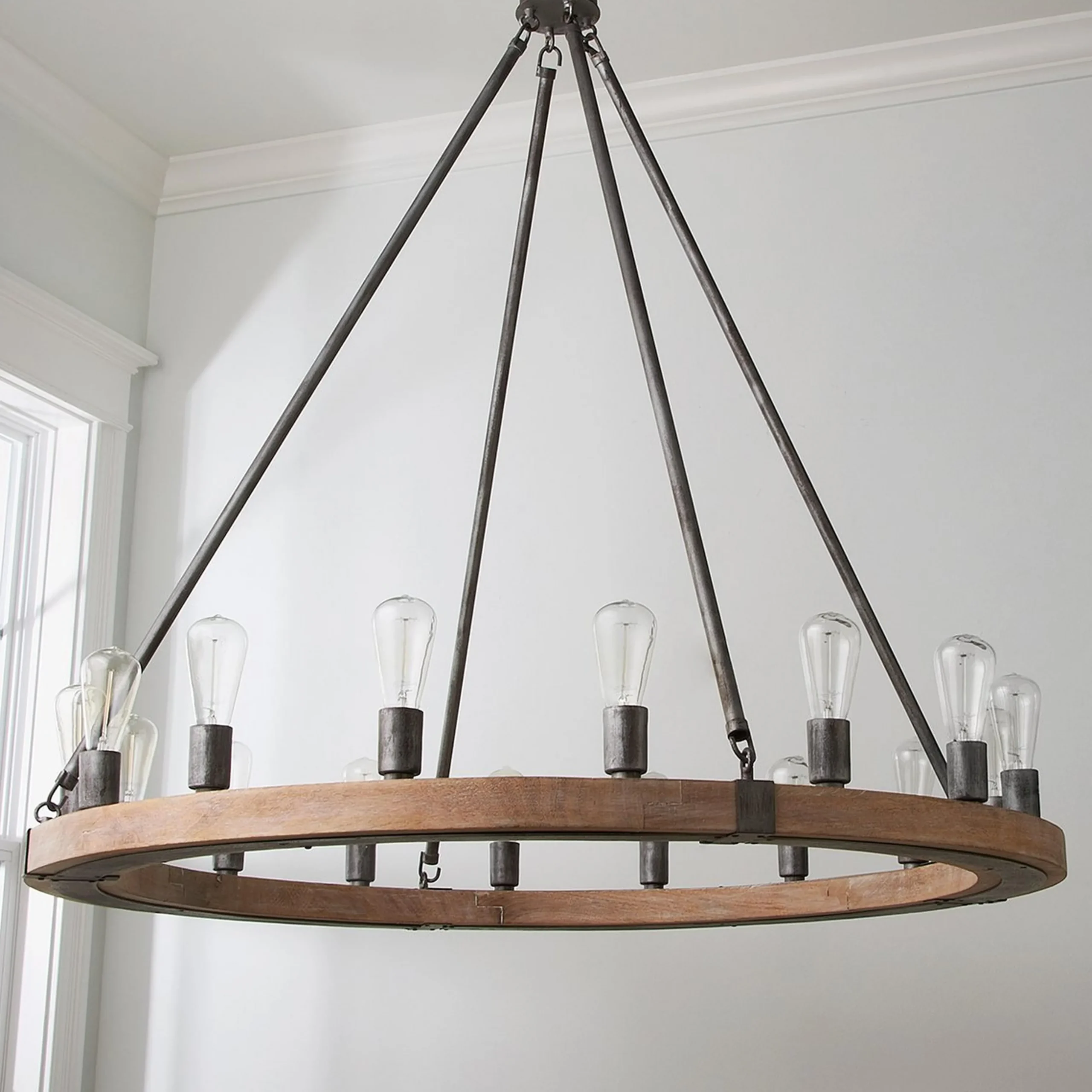 Industrial Farmhouse Ring Chandelier - 16 Light