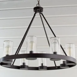 Industrial Indoor/Outdoor Round Chandelier