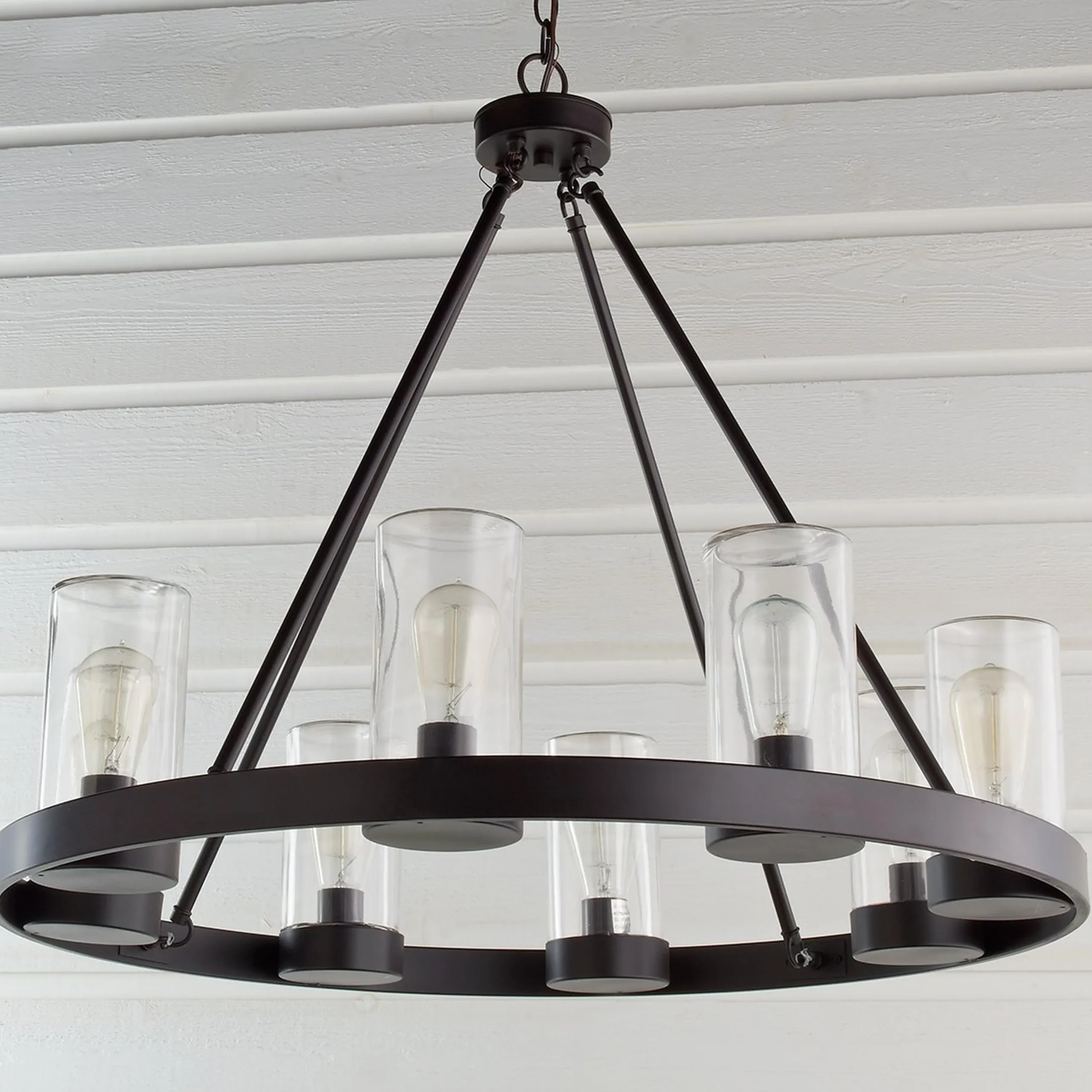 Industrial Indoor/Outdoor Round Chandelier