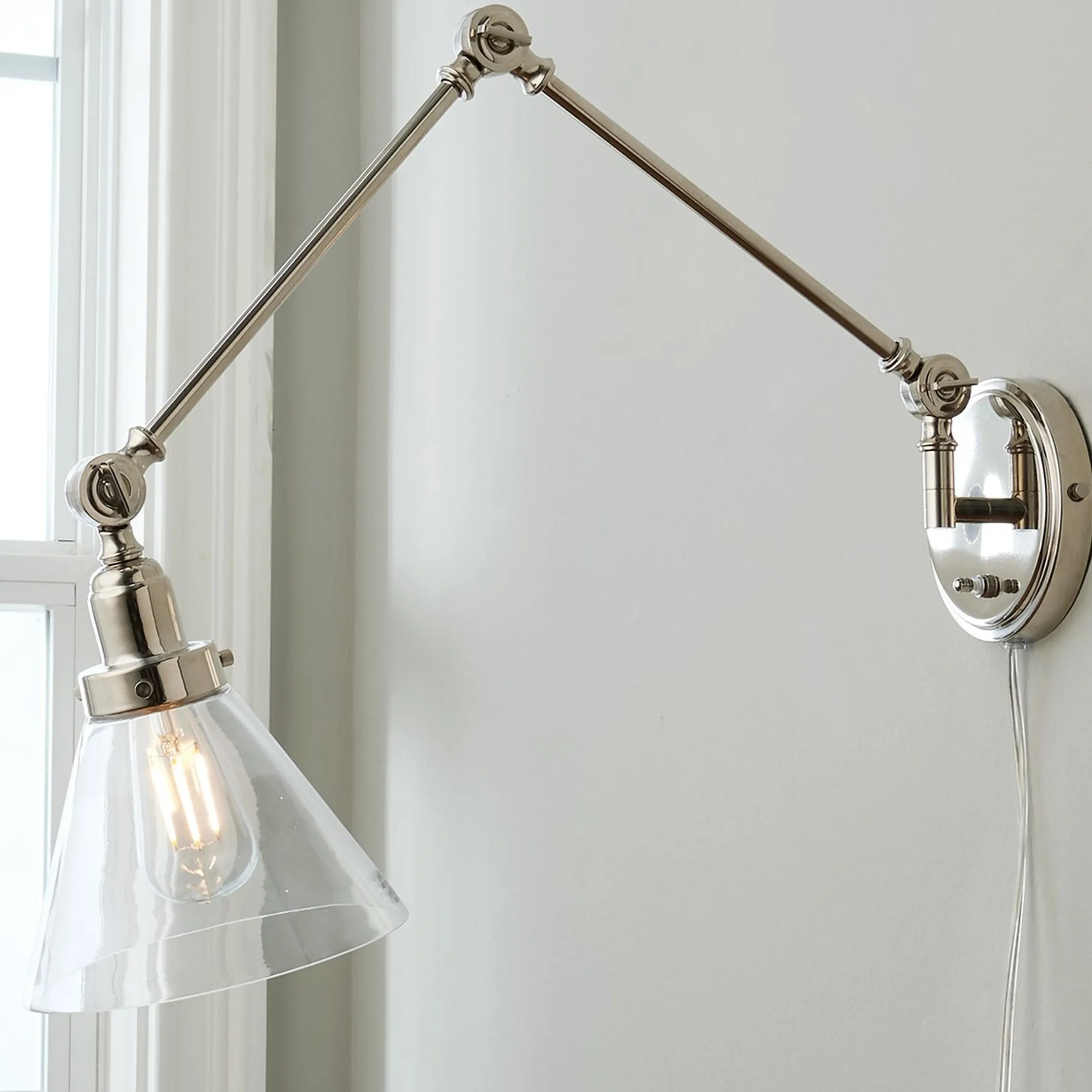 Industrial Triangle Shade Swing Arm