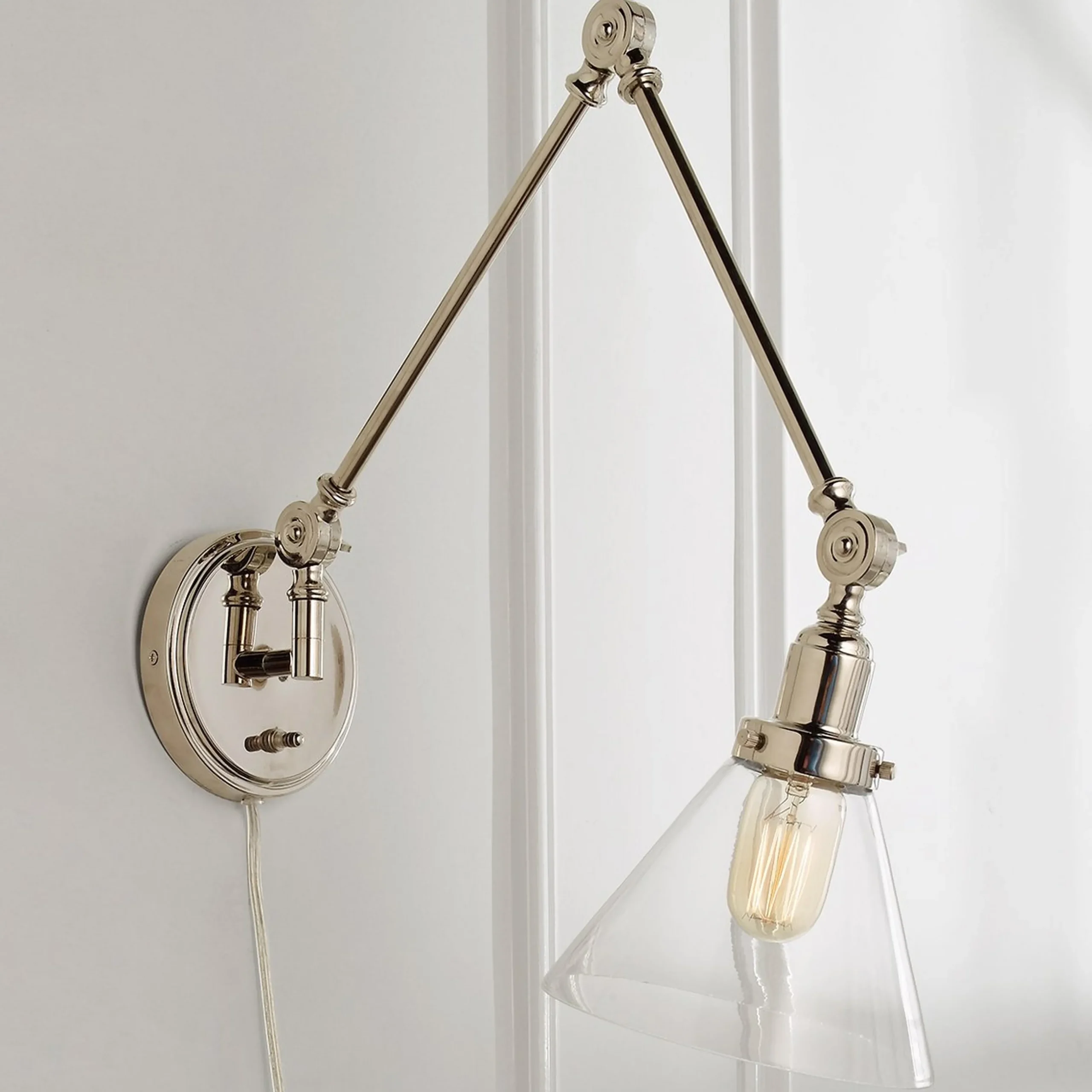 Industrial Triangle Shade Swing Arm