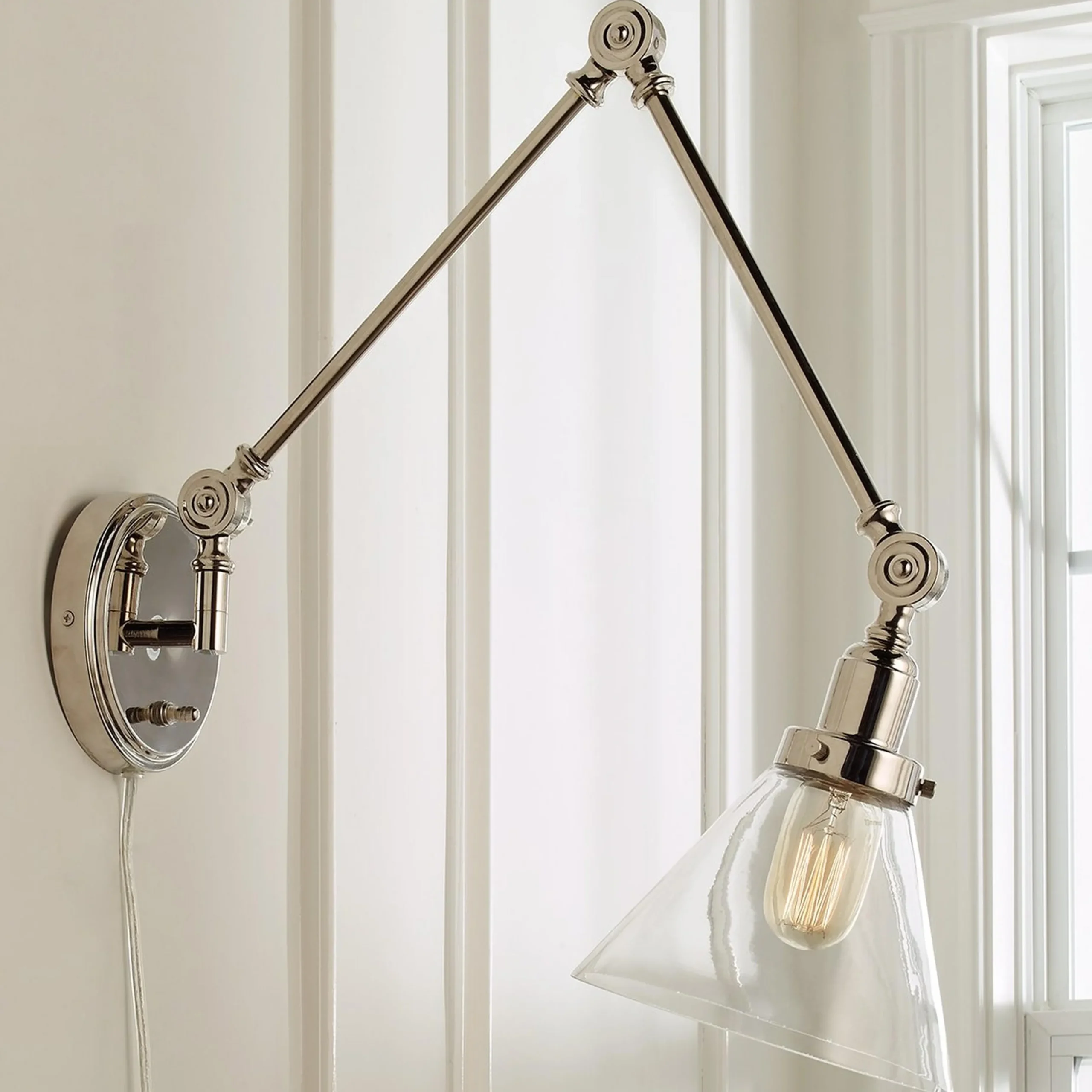 Industrial Triangle Shade Swing Arm