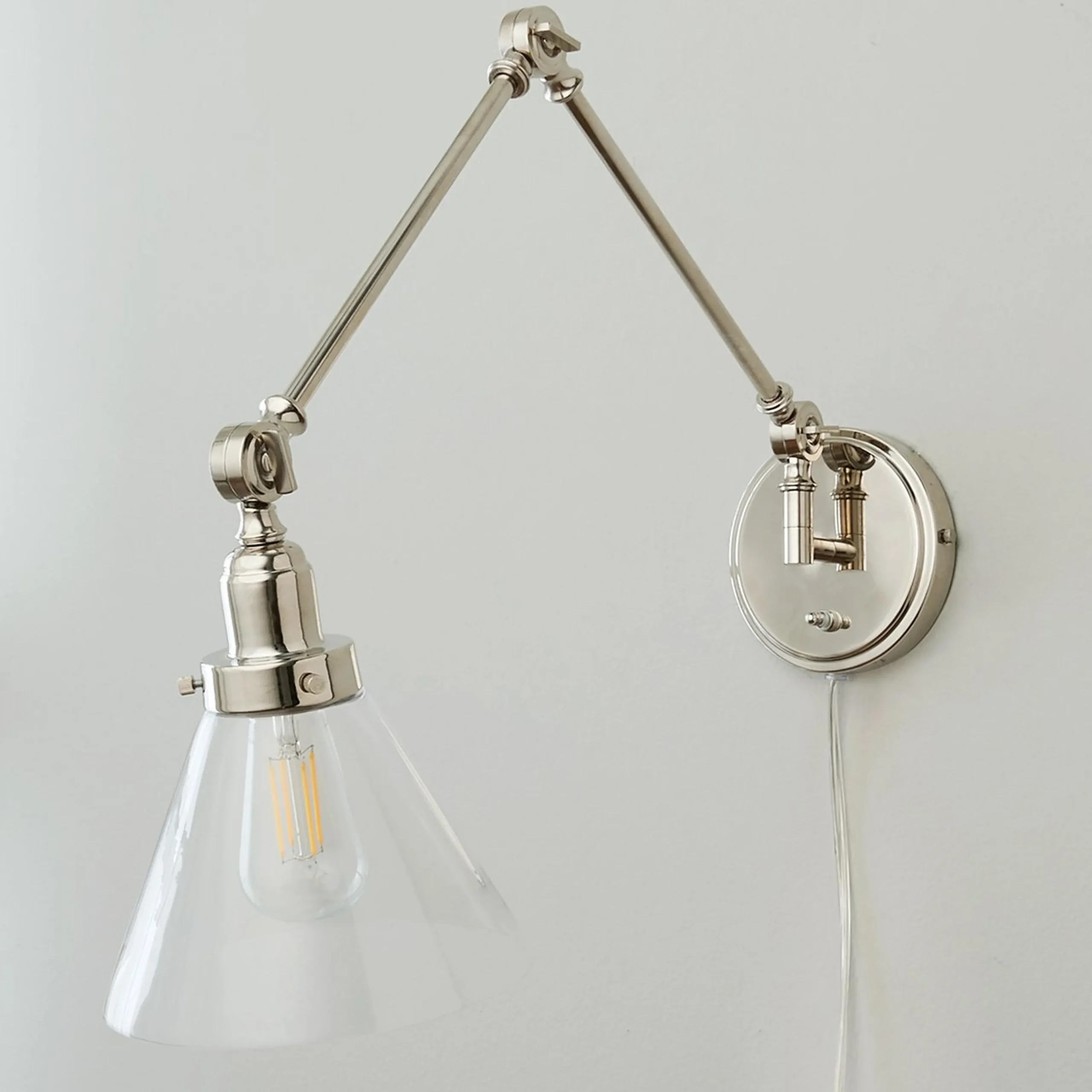 Industrial Triangle Shade Swing Arm