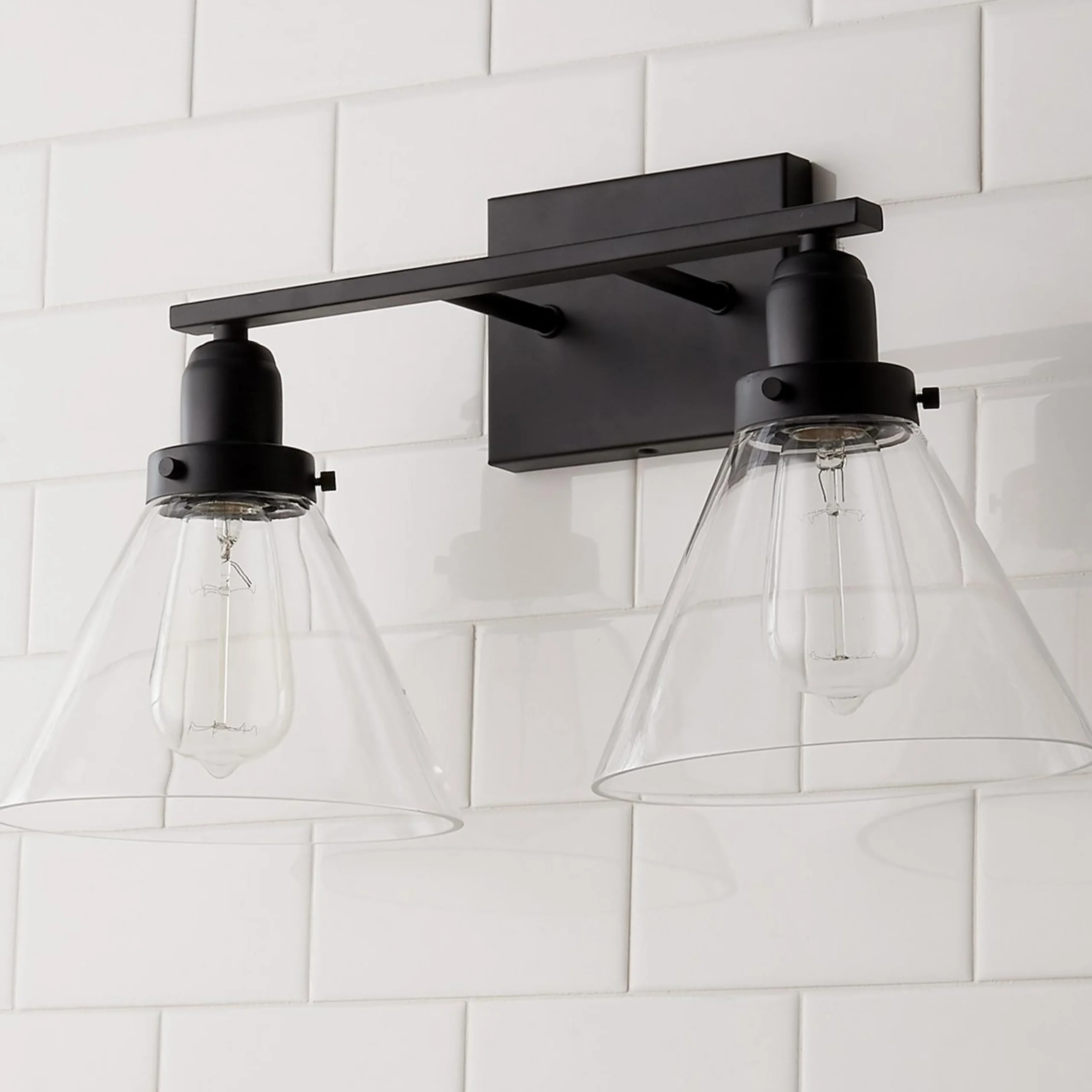 Industrial Triangle Shade Vanity Light - 2 Light