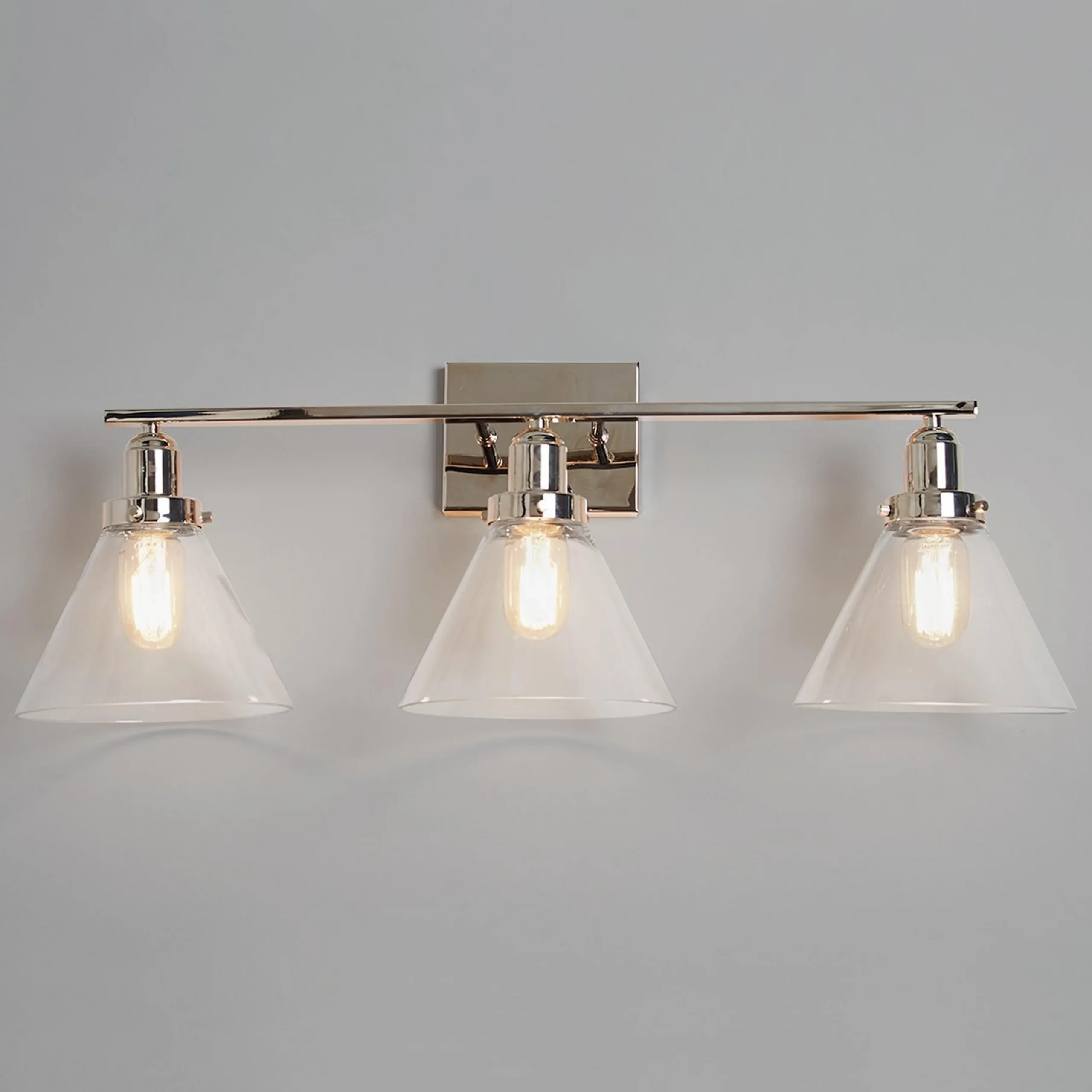 Industrial Triangle Shade Vanity Light - 3 Light