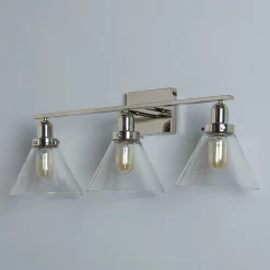 Industrial Triangle Shade Vanity Light - 3 Light