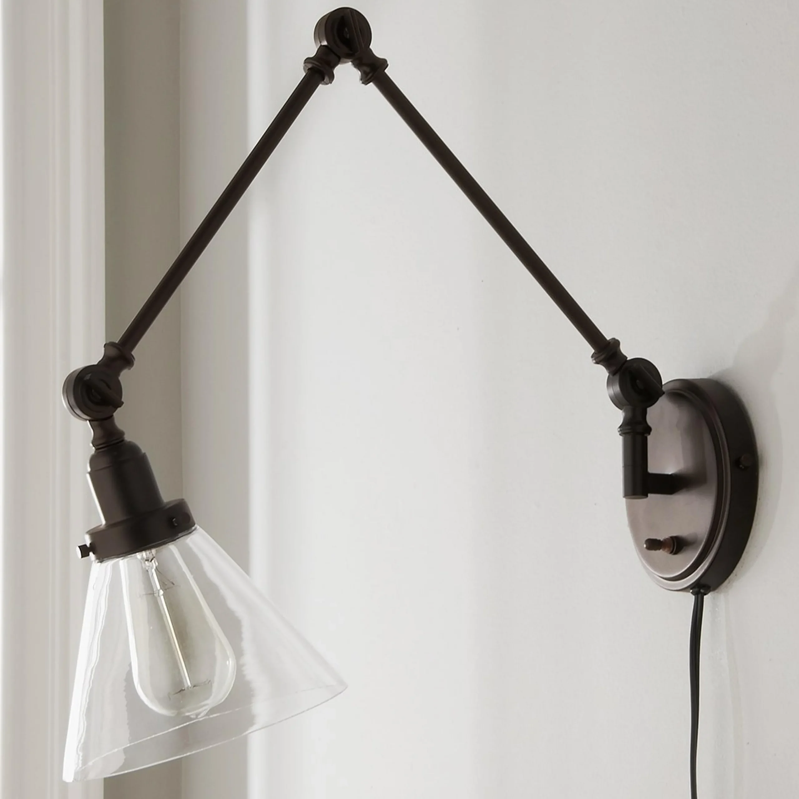 Industrial Triangle Shade Swing Arm