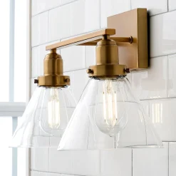 Industrial Triangle Shade Vanity Light - 2 Light