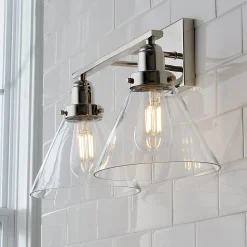 Industrial Triangle Shade Vanity Light - 2 Light