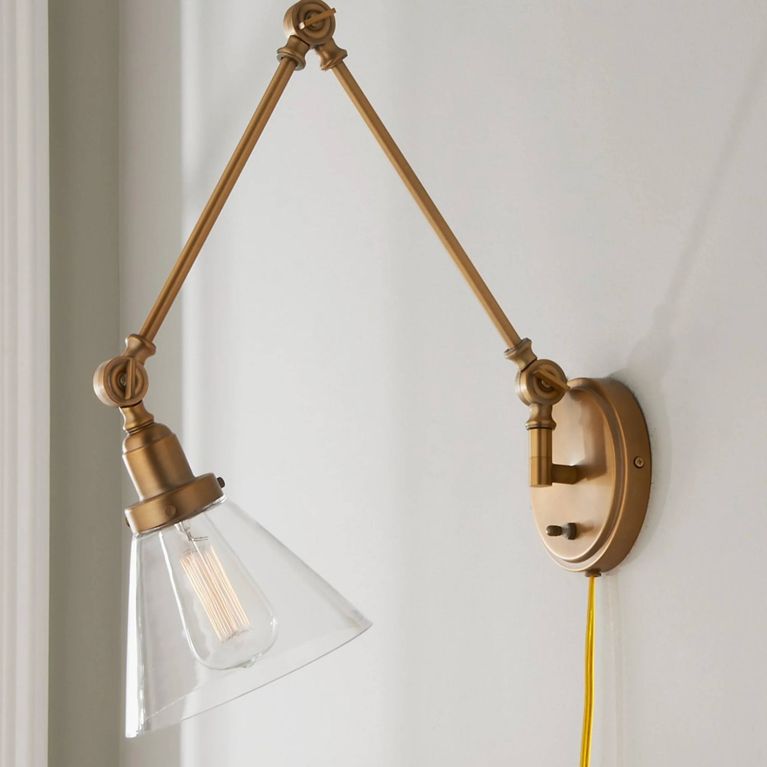 Industrial Triangle Shade Swing Arm