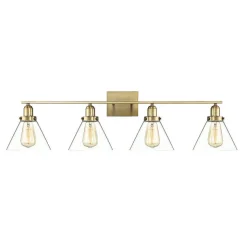 Industrial Triangle Shade Vanity Light - 4 Light