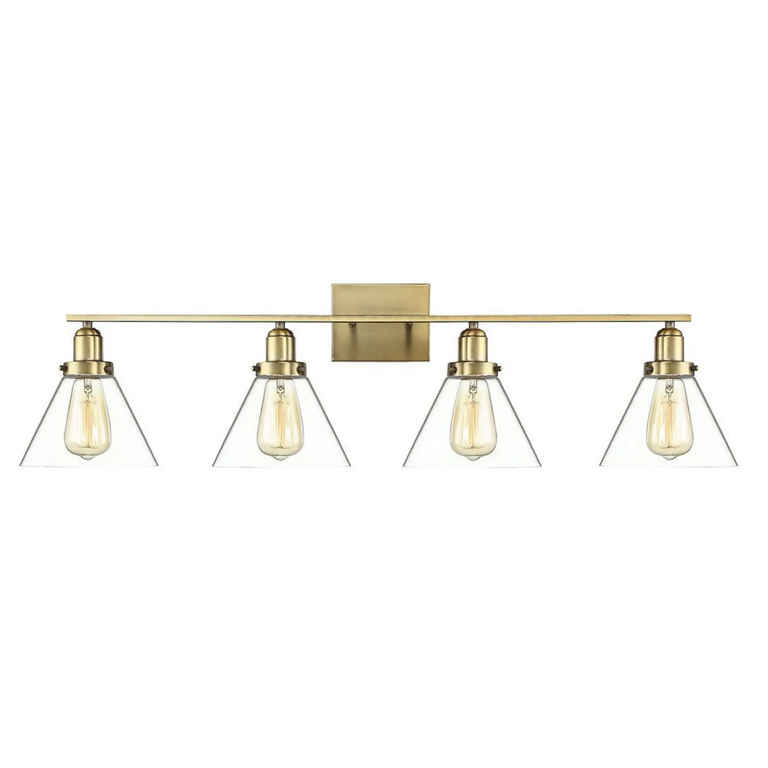 Industrial Triangle Shade Vanity Light - 4 Light
