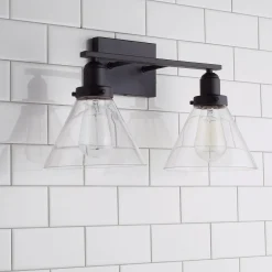 Industrial Triangle Shade Vanity Light - 2 Light