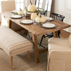 Industrial Wood Plank Dining Table
