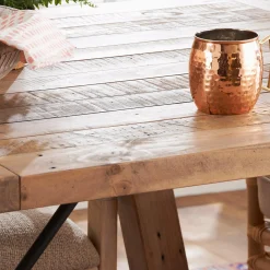 Industrial Wood Plank Dining Table