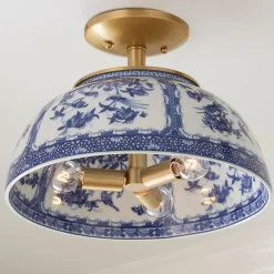 Jackie English Rose Semi-Flush Ceiling Light