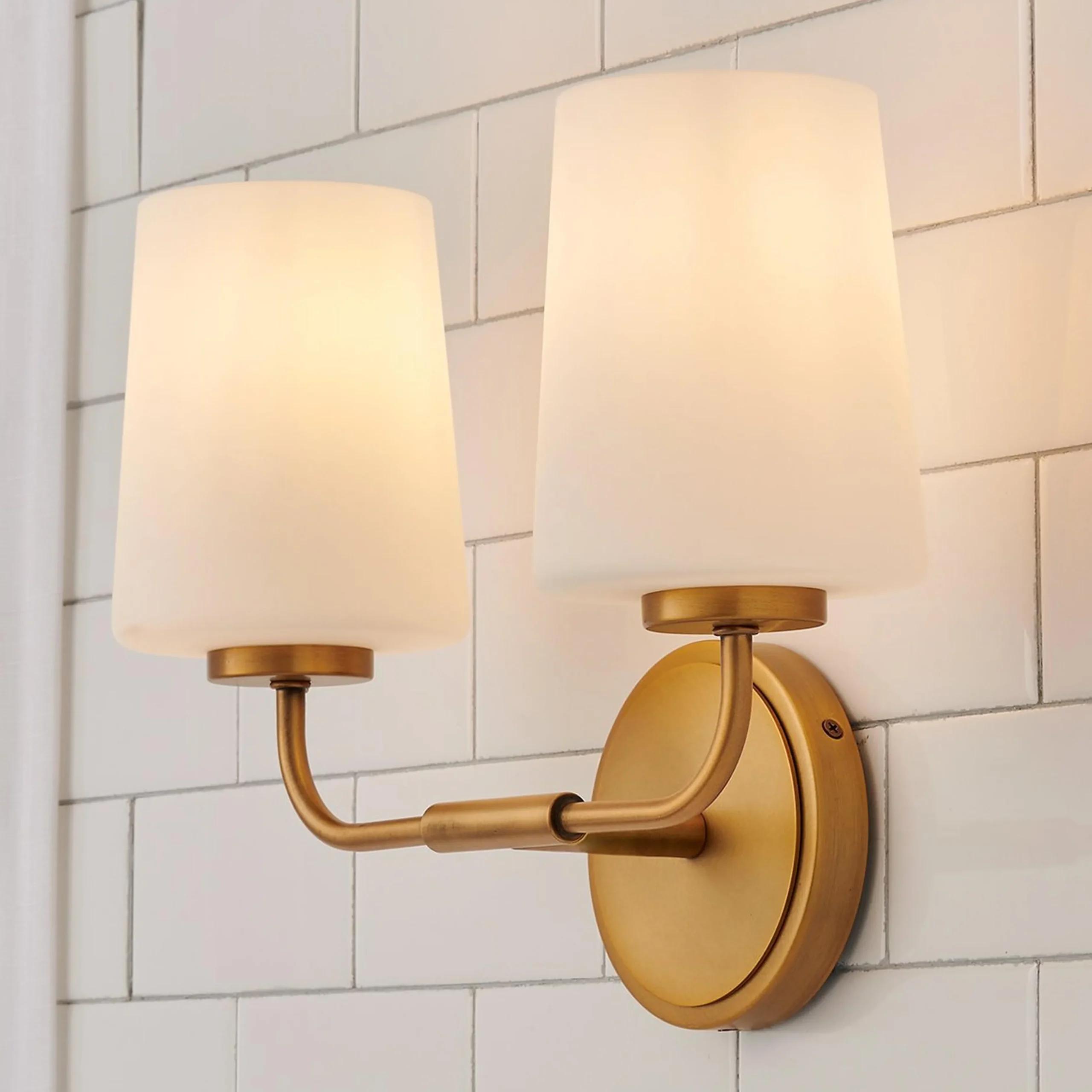 Jeida Opal Glass Vanity Light - 2 Light