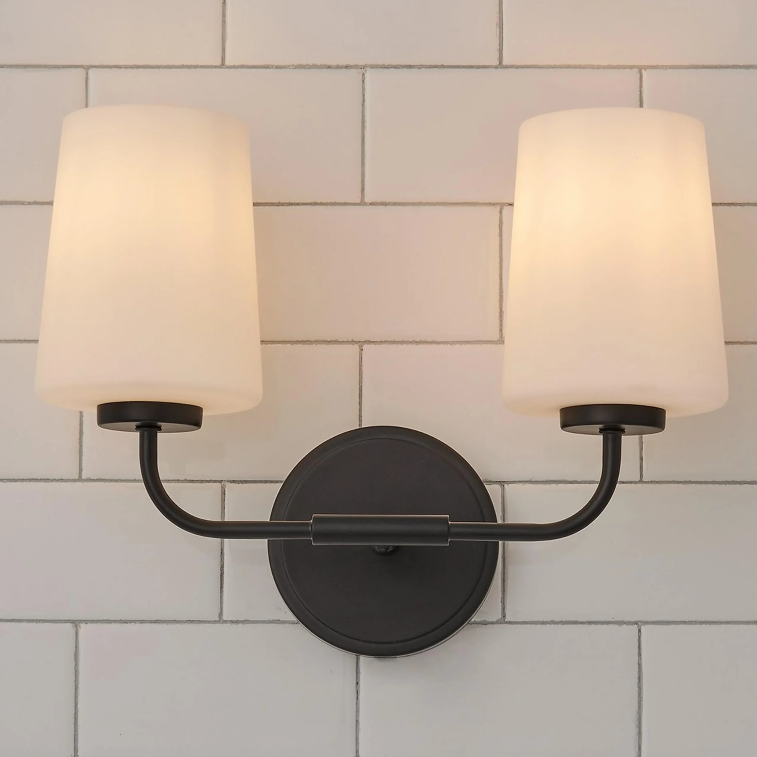 Jeida Opal Glass Vanity Light - 2 Light