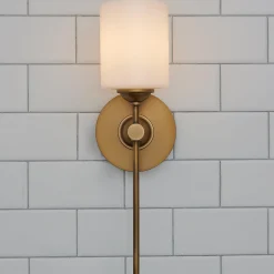 Jerdora Opal Glass Bath Sconce