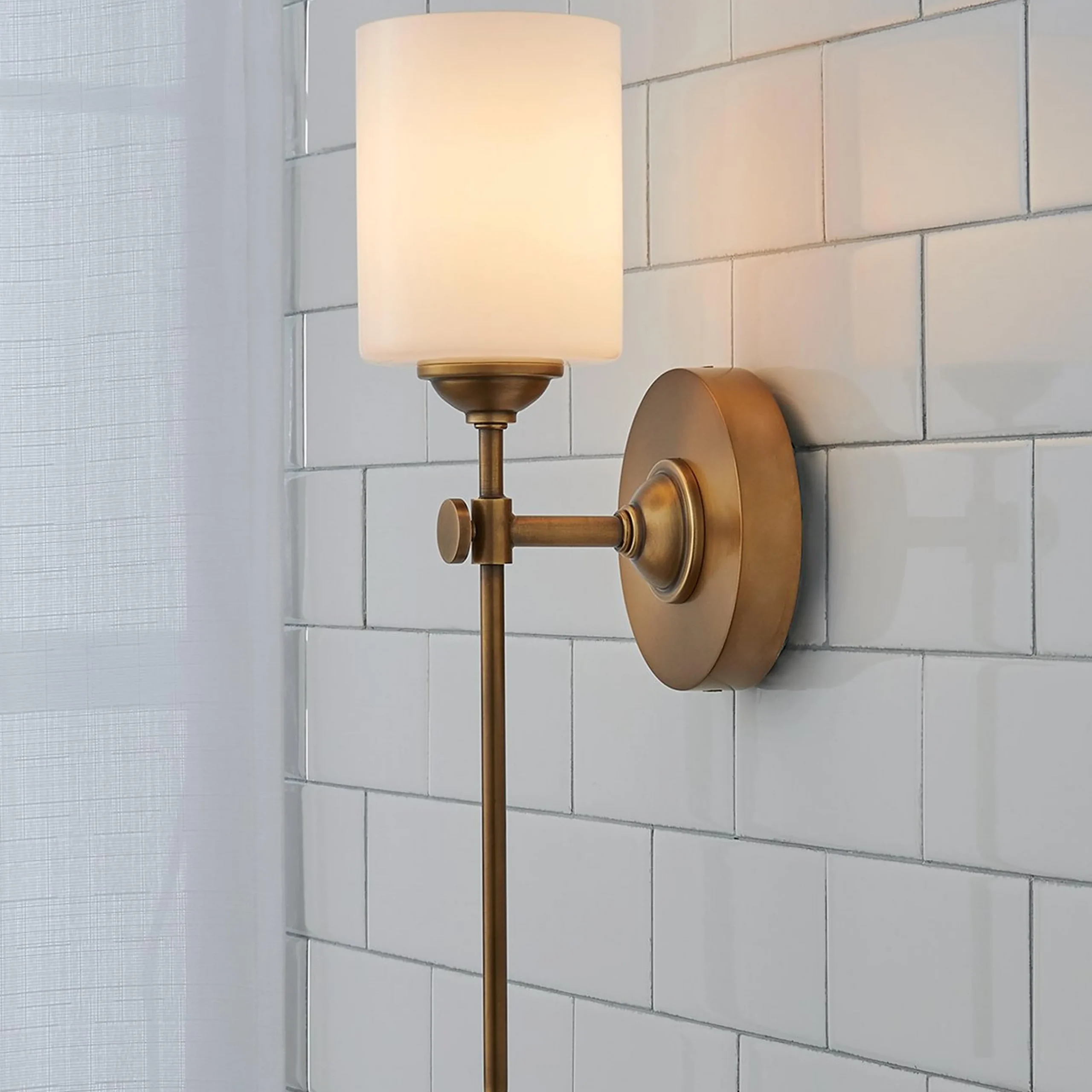 Jerdora Opal Glass Bath Sconce