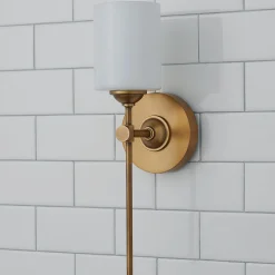 Jerdora Opal Glass Bath Sconce