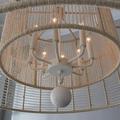 Jute Veil Chandelier - 8 Light