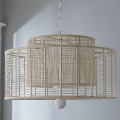 Jute Veil Chandelier - 8 Light
