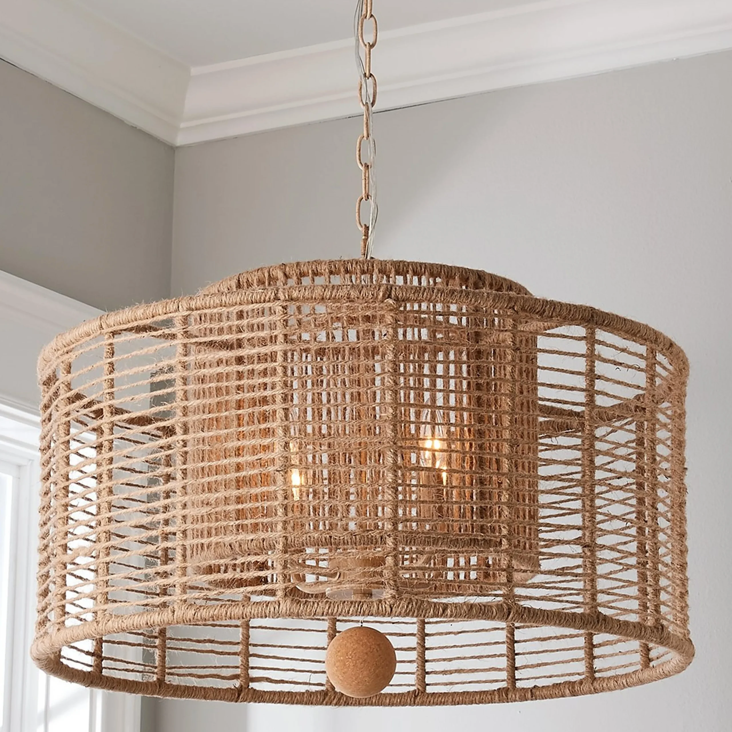 Jute Veil Chandelier - 4 Light