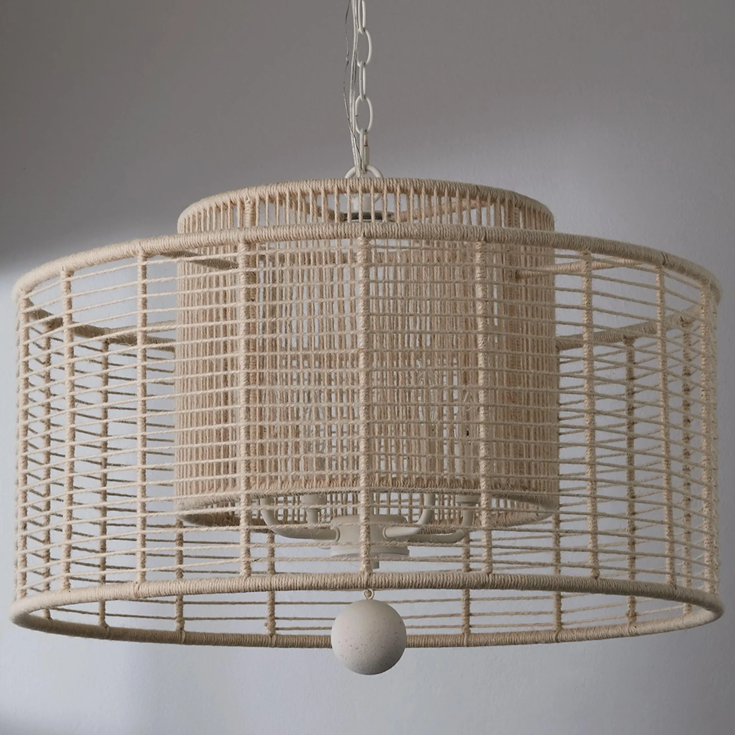 Jute Veil Chandelier - 4 Light