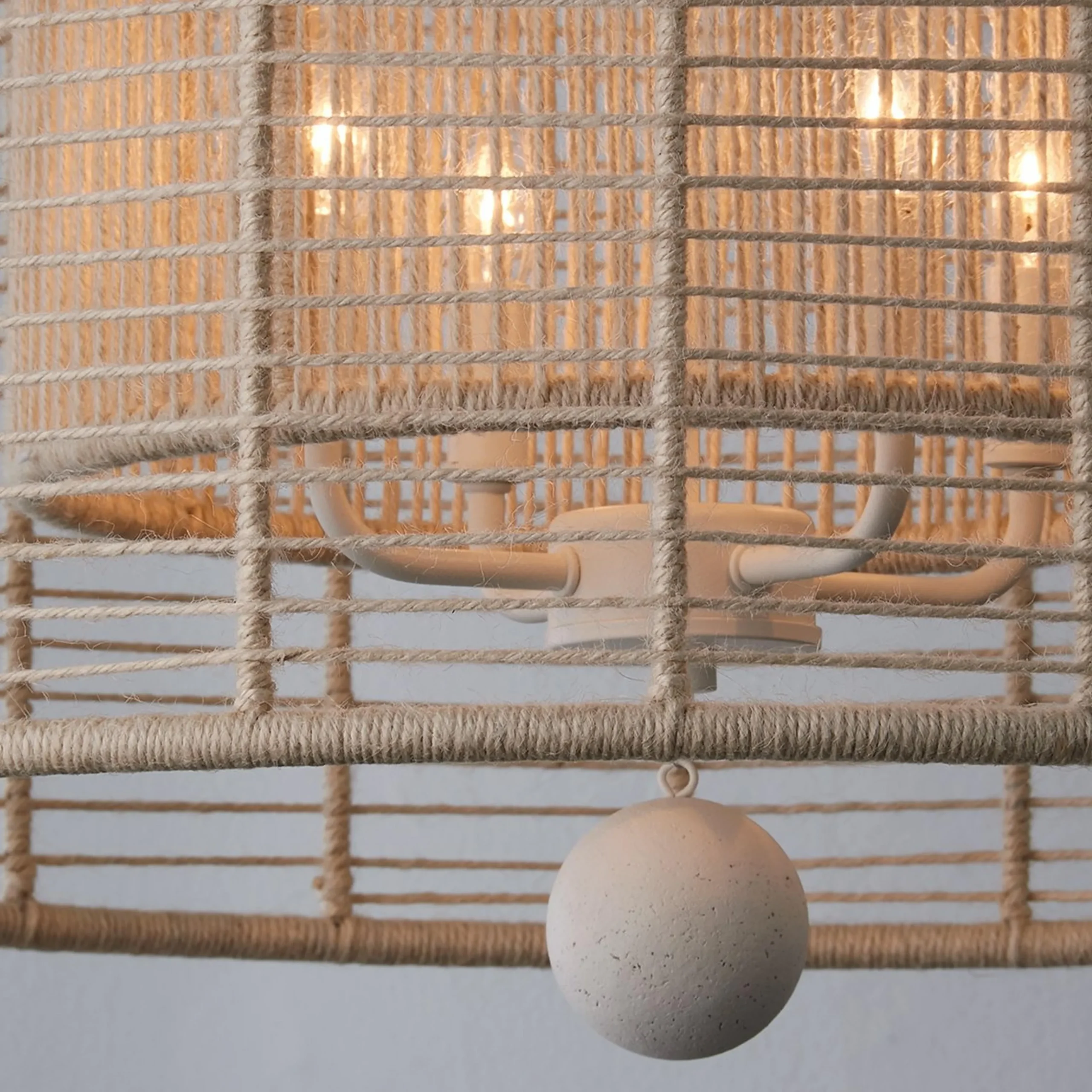 Jute Veil Chandelier - 4 Light