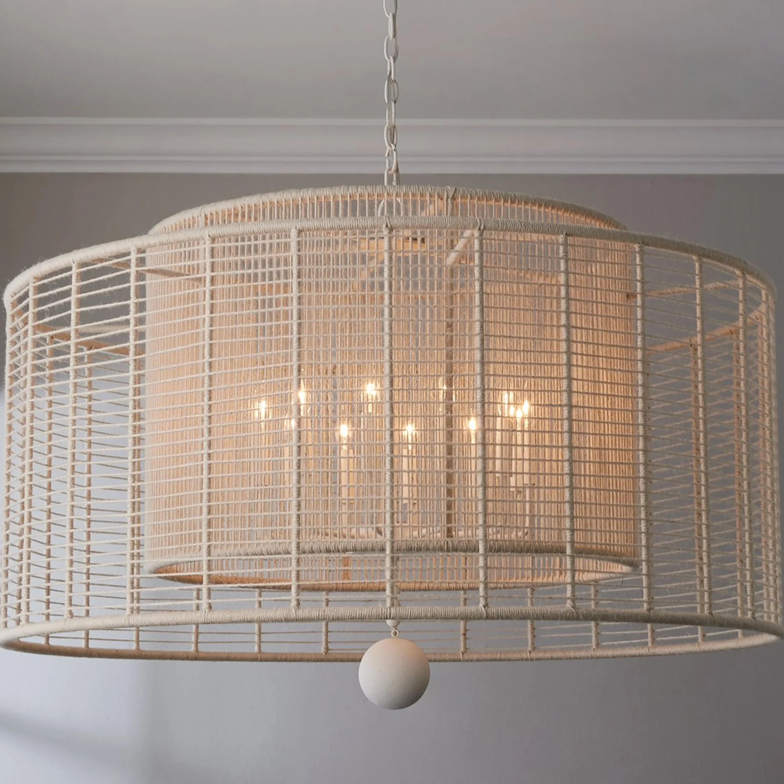 Jute Veil Chandelier - 12 Light
