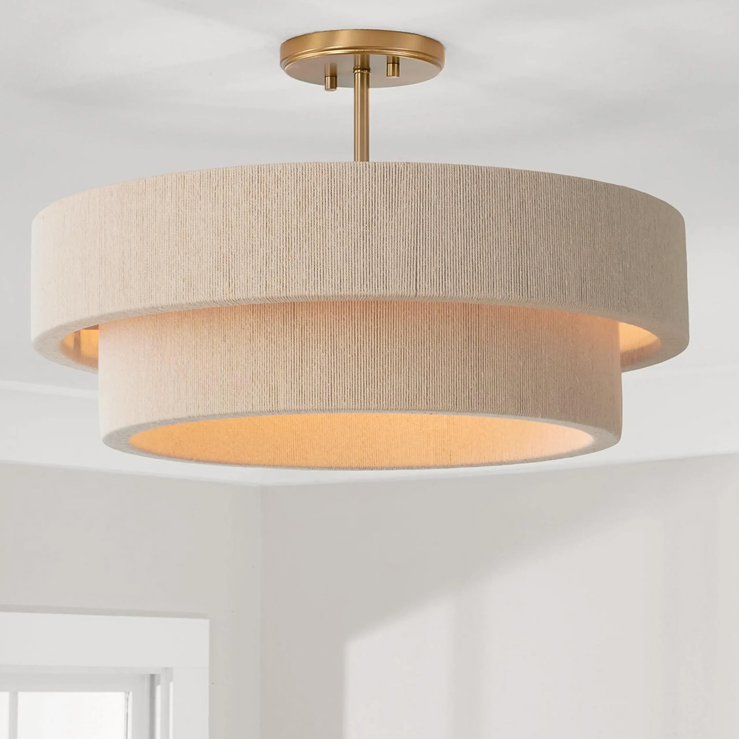 Kalini Double Drum Convertible Chandelier