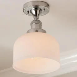 Kelsey Semi-Flush Ceiling Light - Dome Frosted