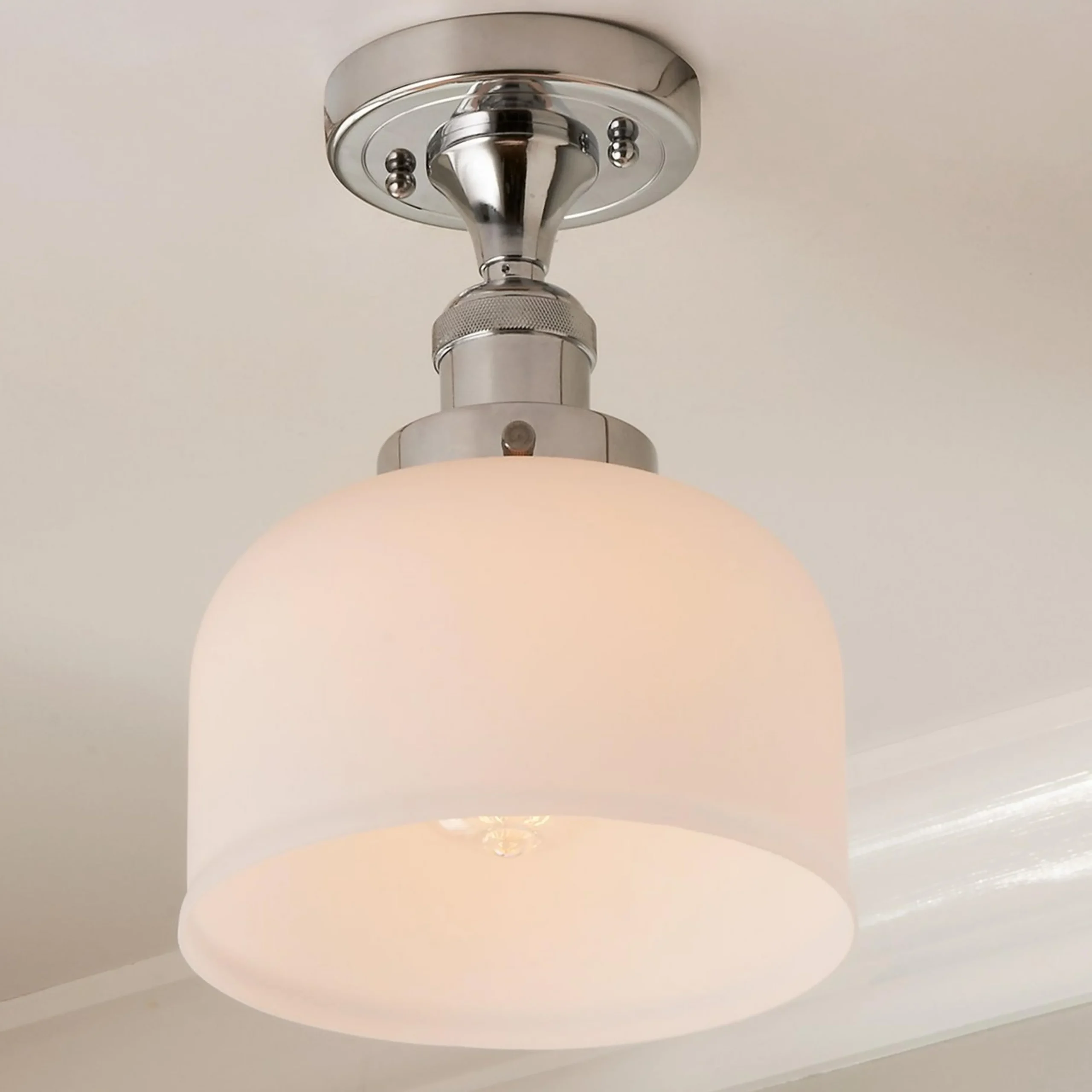 Kelsey Semi-Flush Ceiling Light - Dome Frosted