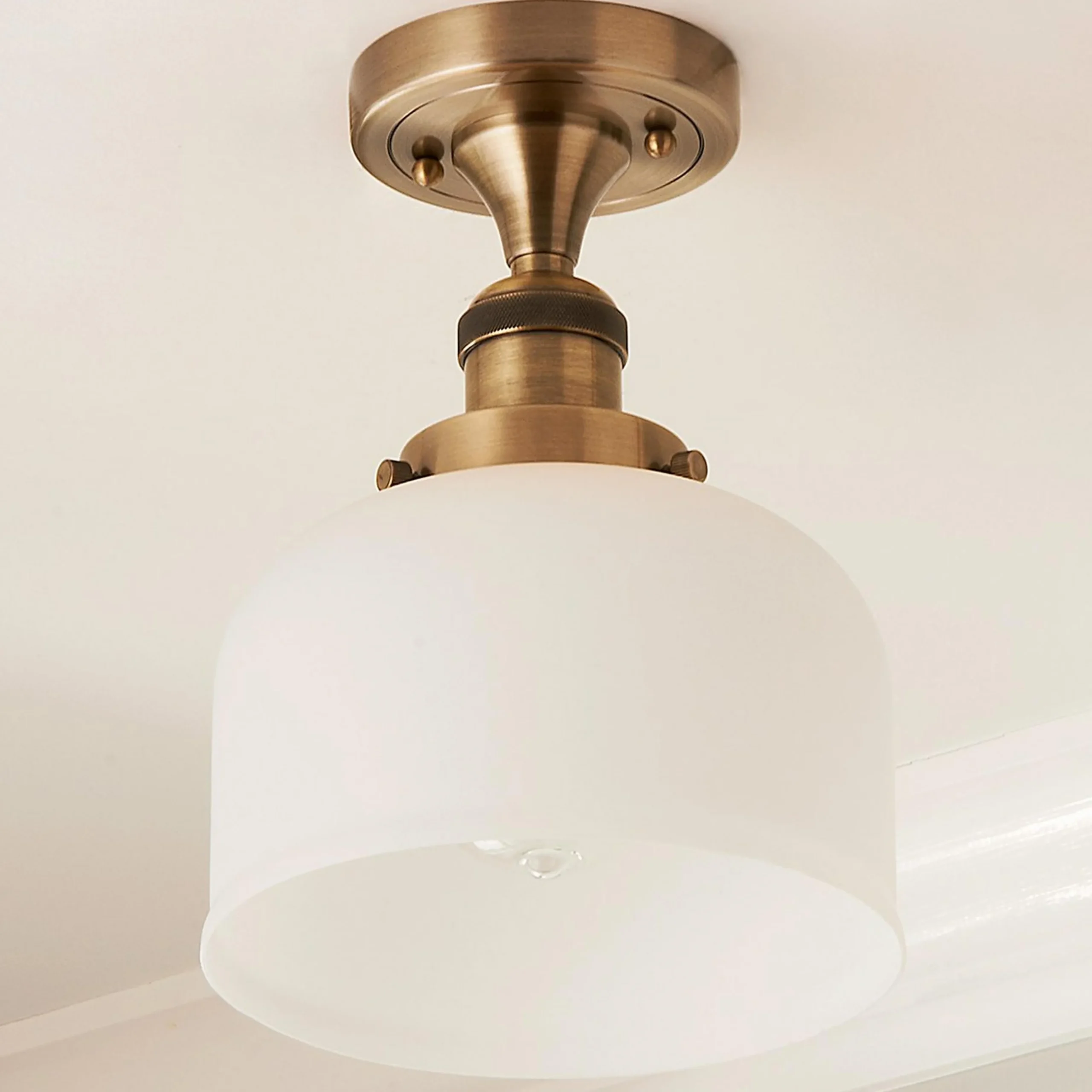 Kelsey Semi-Flush Ceiling Light - Dome Frosted
