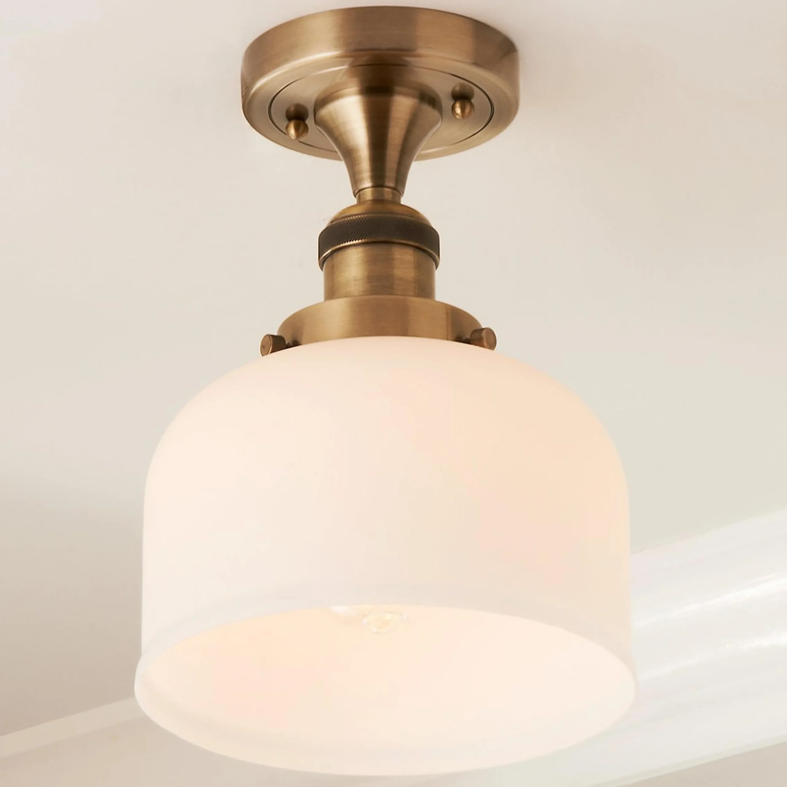 Kelsey Semi-Flush Ceiling Light - Dome Frosted
