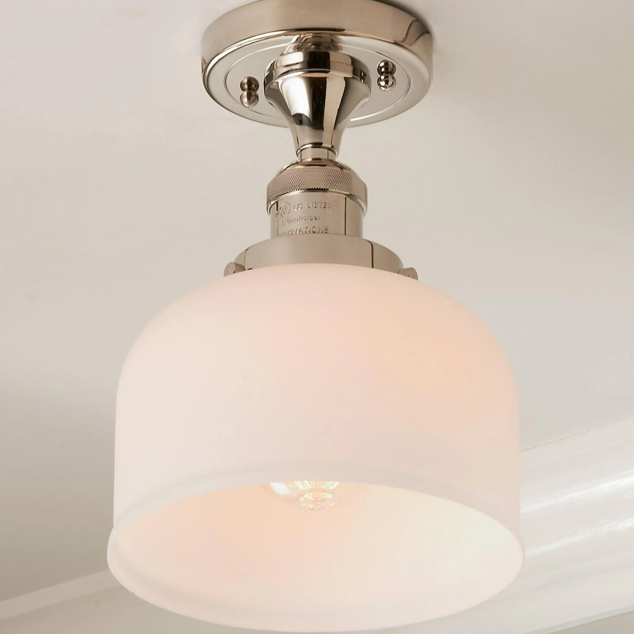 Kelsey Semi-Flush Ceiling Light - Dome Frosted