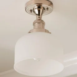 Kelsey Semi-Flush Ceiling Light - Dome Frosted