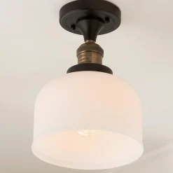 Kelsey Semi-Flush Ceiling Light - Dome Frosted