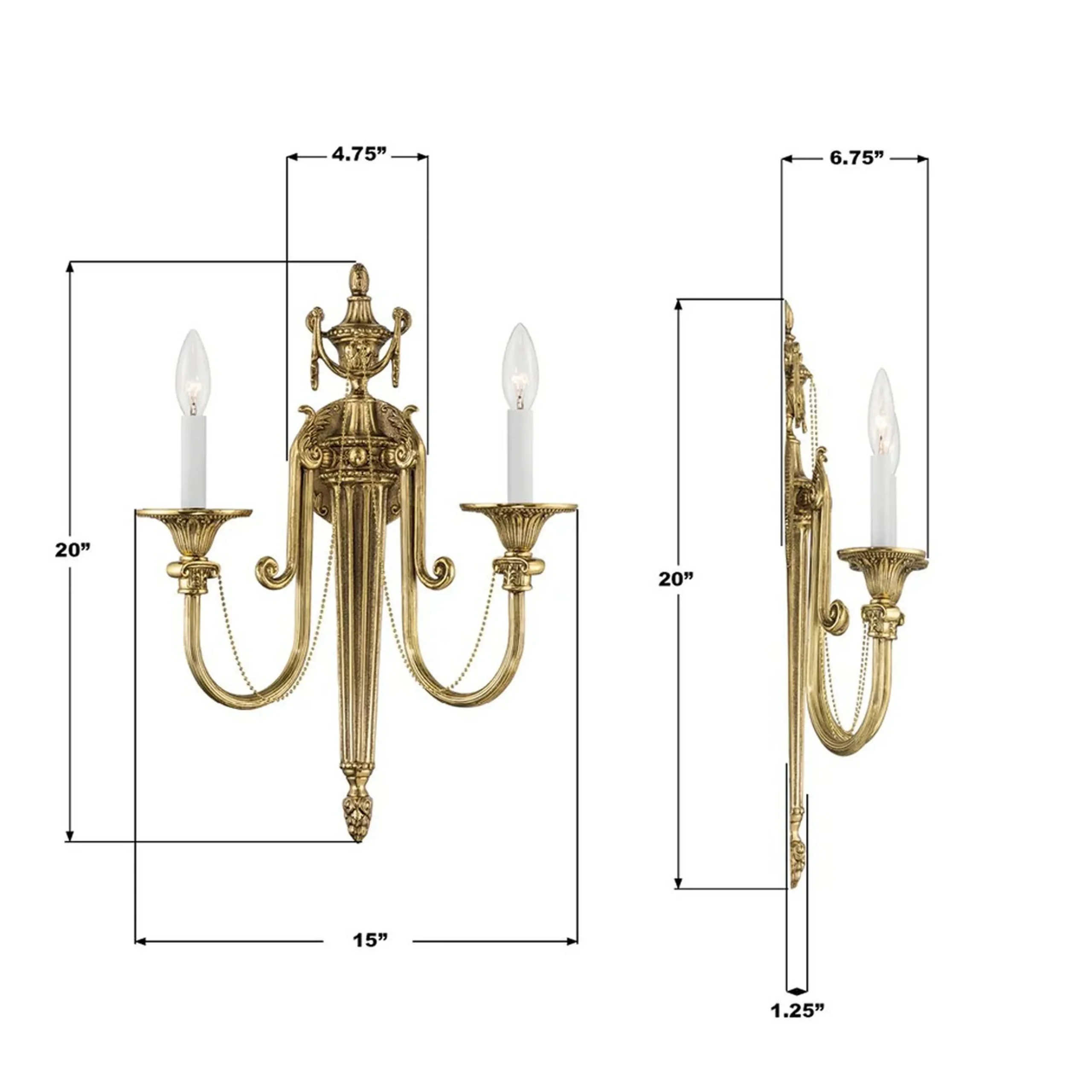 Lancret Sconce - 2 Light